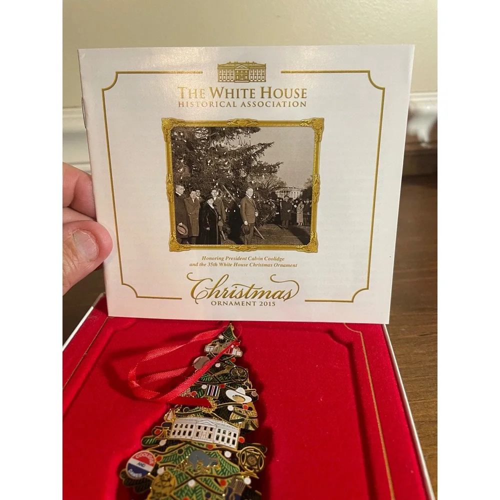 White House Historical Association 2015 Christmas Ornament Calvin Coolidge Boxed